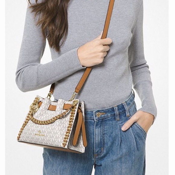 Michael Kors Mina Small Crossbody Handbag In Brown NWT - Picture 10 of 10